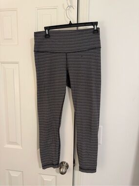lululemon athletica Gray Striped Leggings